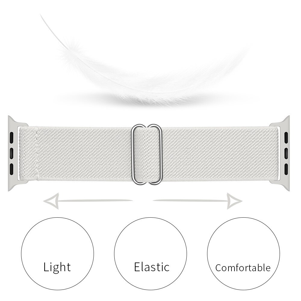 Apple Watch Series 10 42mm Elastisk armbånd, Hvit