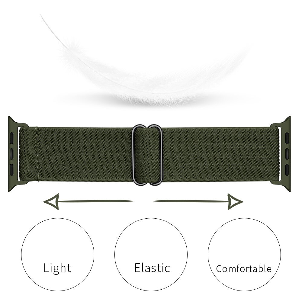 Apple Watch Series 4-6 40mm Elastisk armbånd, Grønn