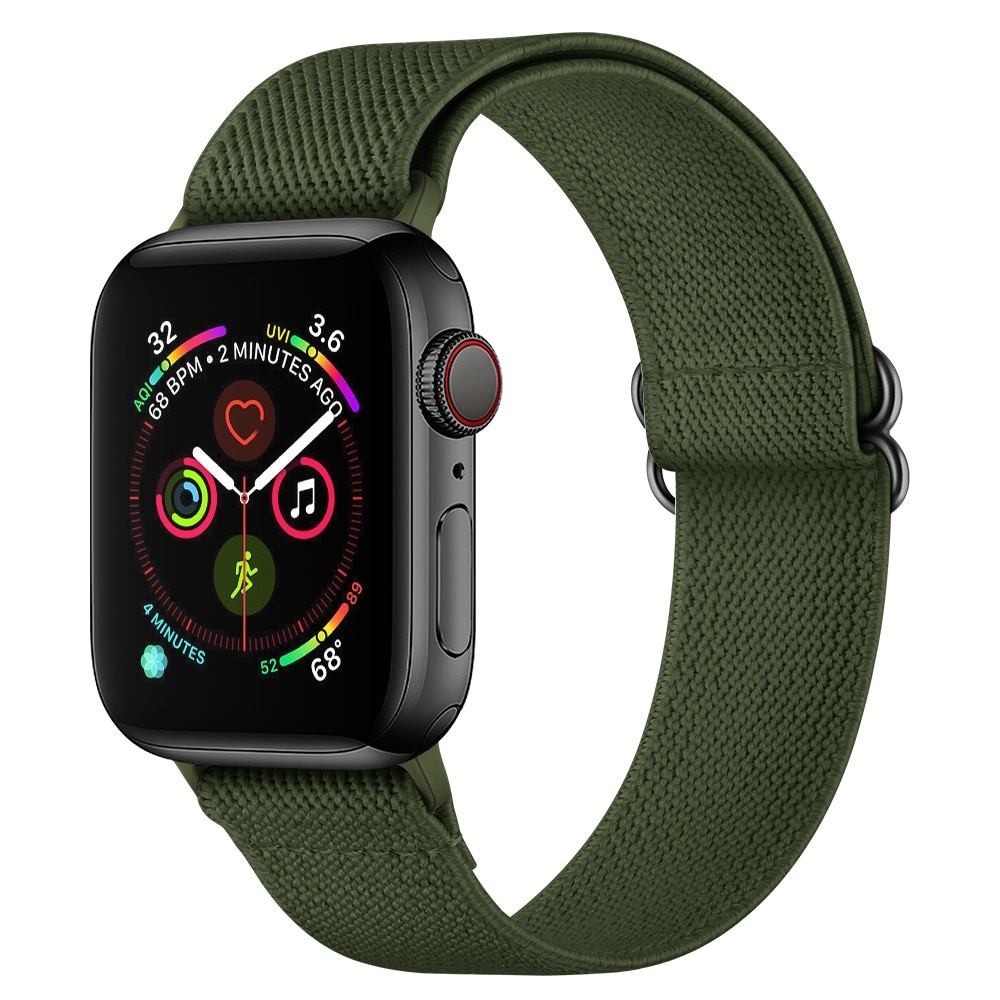 Apple Watch Series 4-6 44mm Elastisk armbånd, Grønn