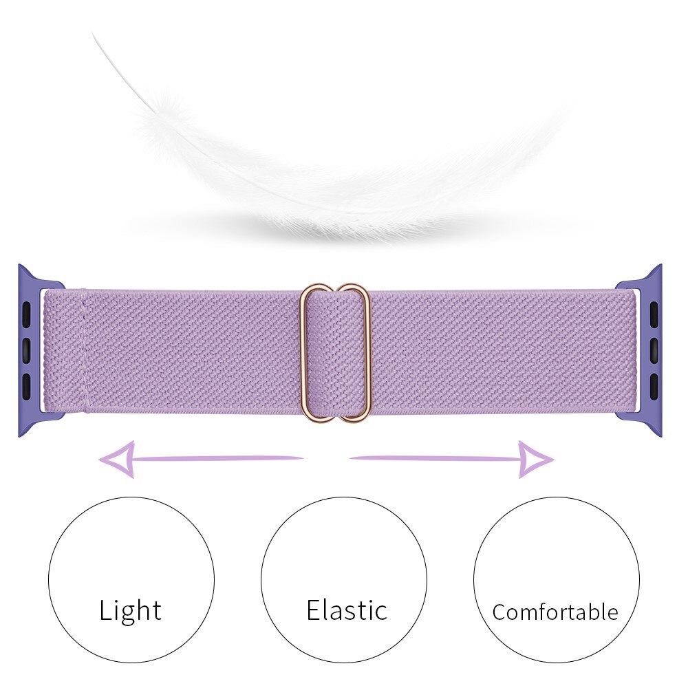 Apple Watch Series 4-6 44mm Elastisk armbånd, Lilla