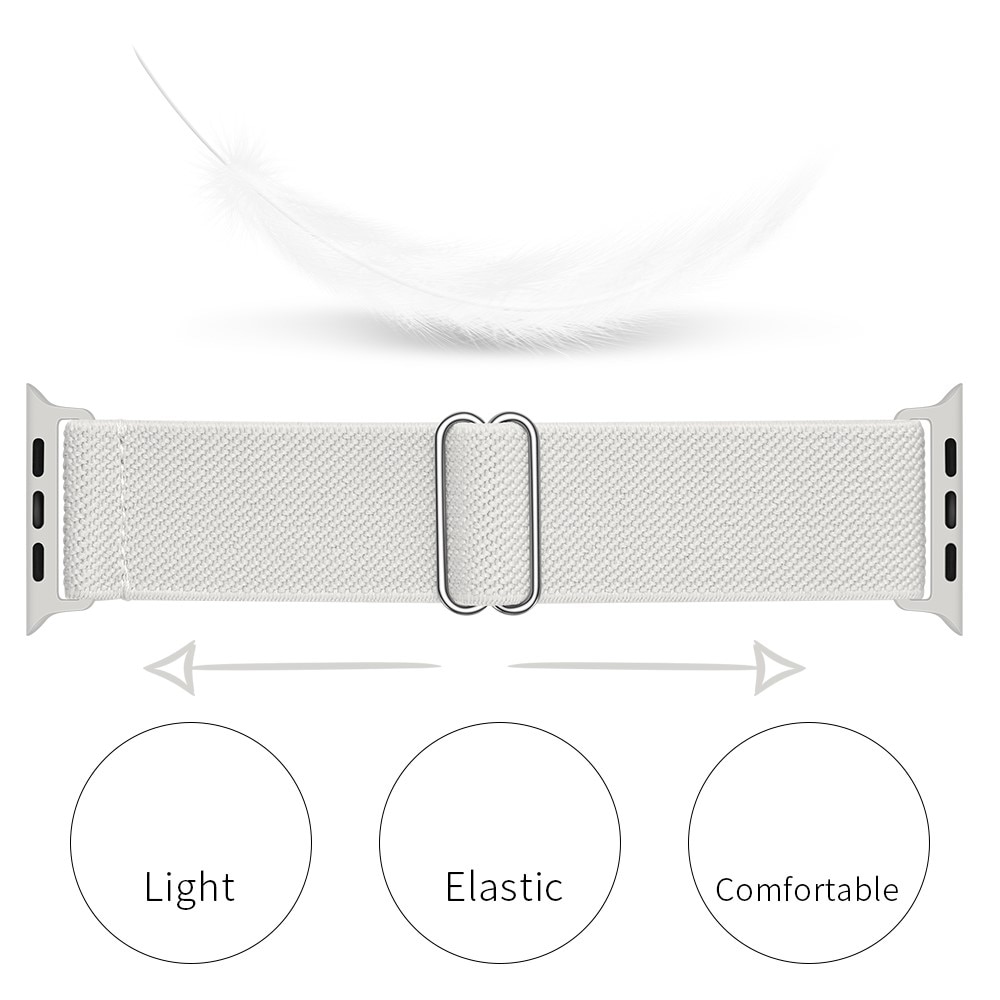 Apple Watch Series 8 45mm Elastisk armbånd, Hvit