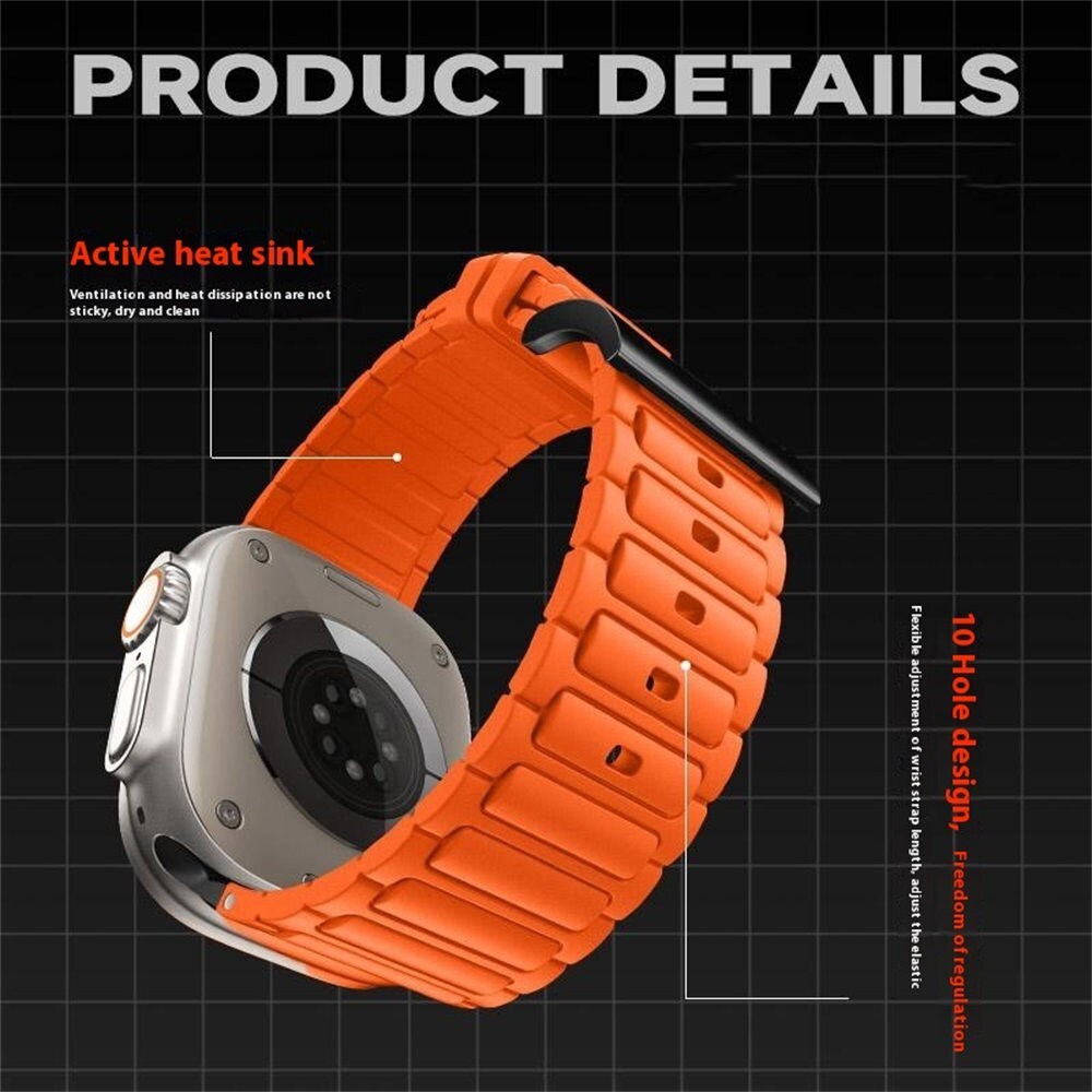 Apple Watch Series 9 45mm Tough Reim i silikon, Oransje