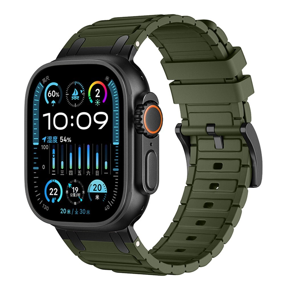 Apple Watch Series 9 45mm Tough Reim i silikon, Mørk grønn