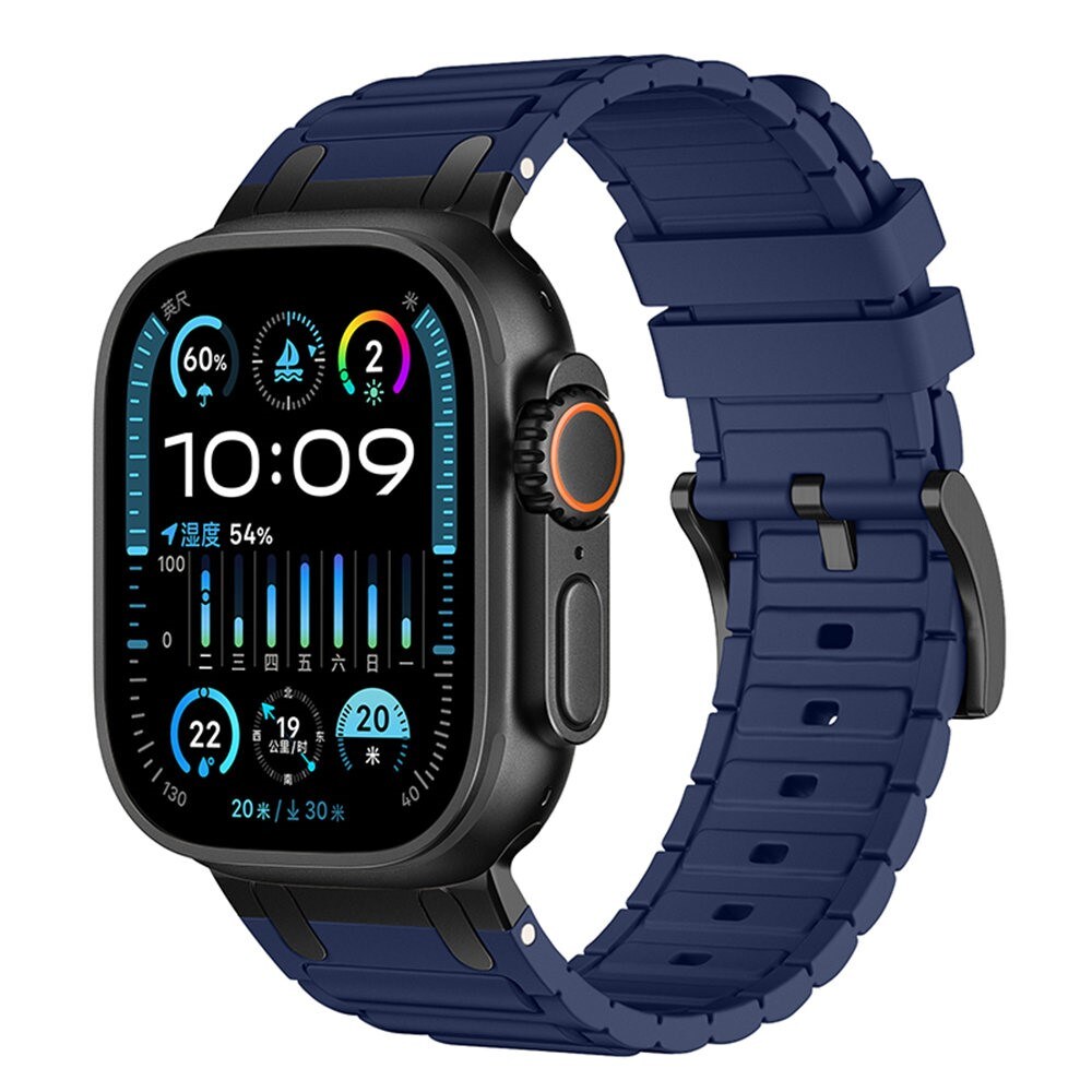 Apple Watch Series 9 45mm Tough Reim i silikon, Mørke blå