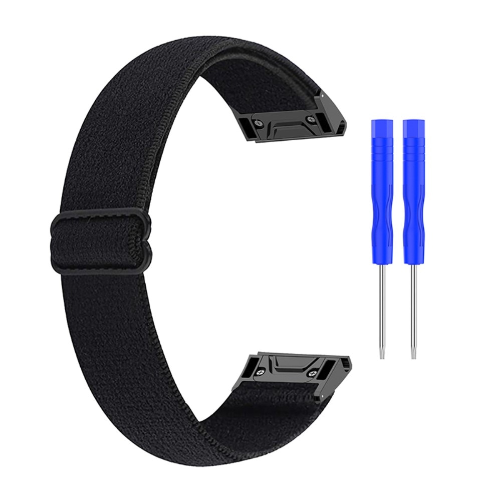 Garmin Fenix 8 43mm Elastisk armbånd, Svart