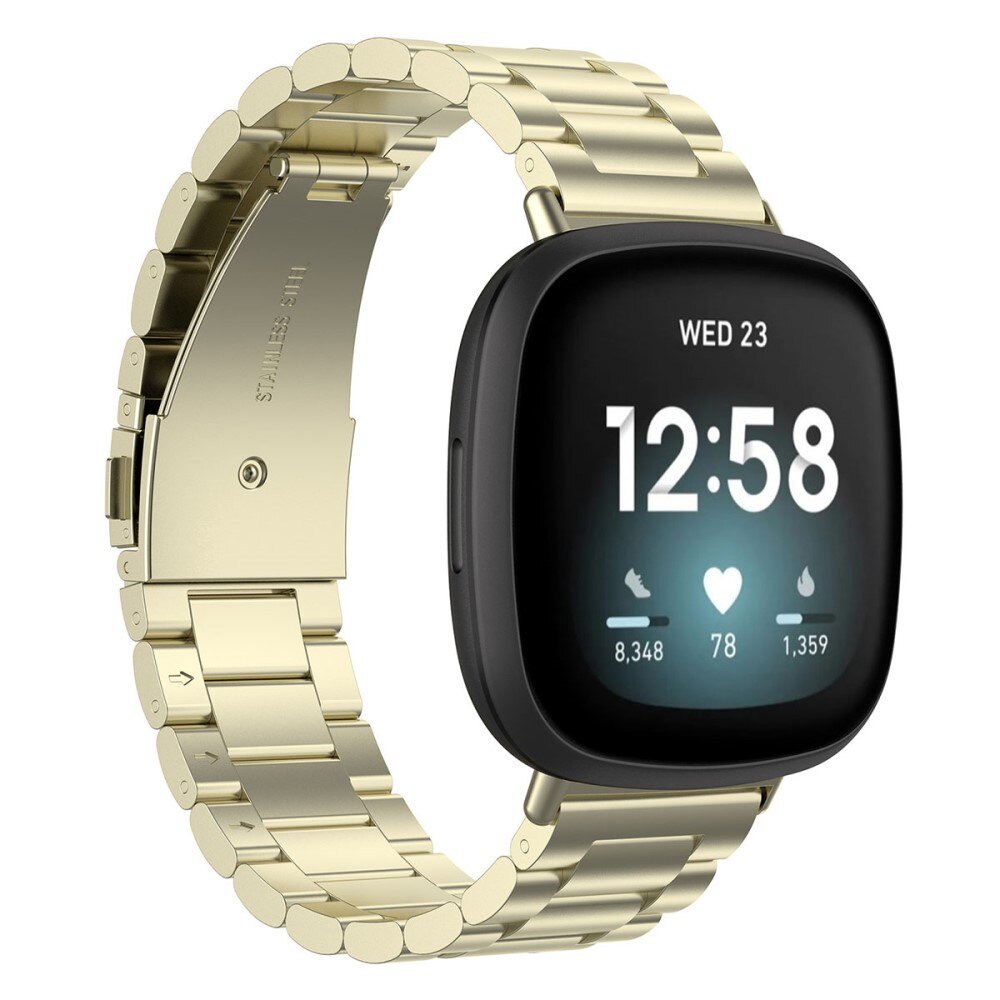 Fitbit Sense/Versa 3 Elegant lenkereim i metall, Gull