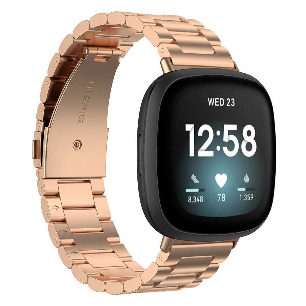 Fitbit Sense 2 Elegant lenkereim i metall, Rosegull