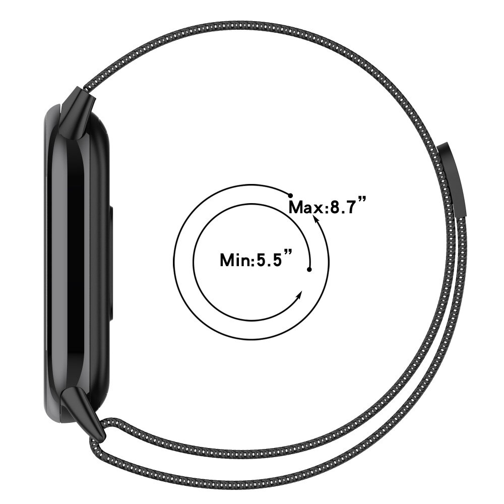 Xiaomi Smart Band 8 Reim Milanese Loop, Sølv