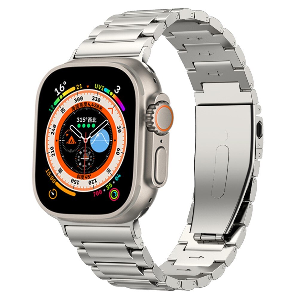 Apple Watch Series 9 45mm Stilig reim i titan, Sølv