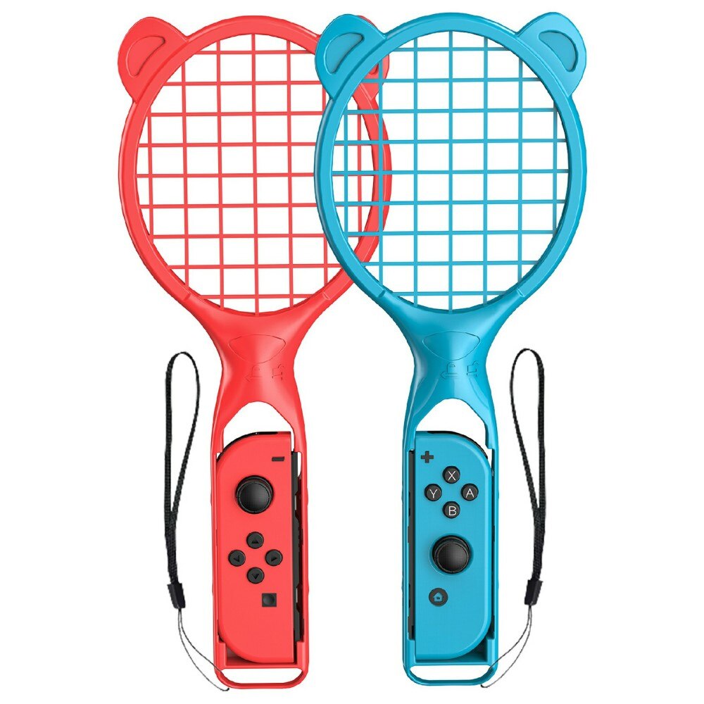 Nintendo Switch Joy-Con Racket med håndleddsrem, blå/rød