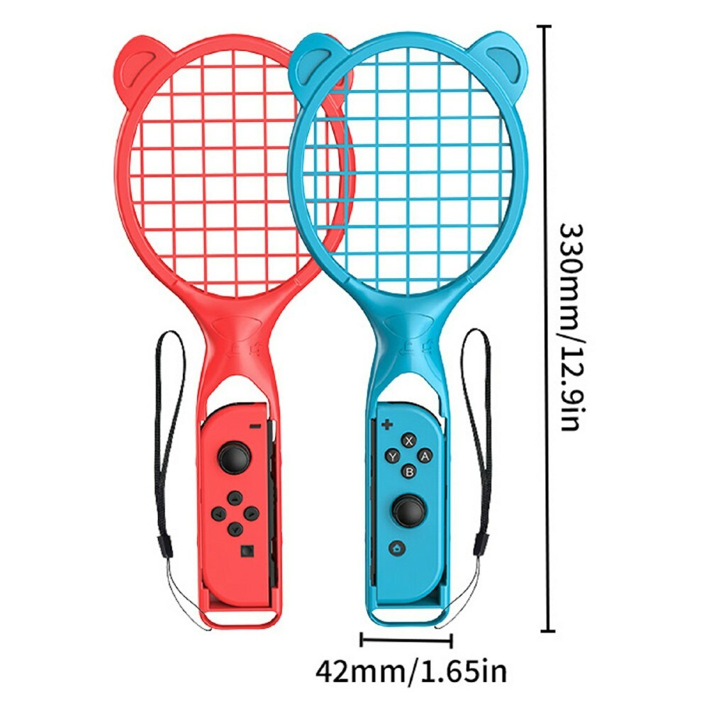 Nintendo Switch Joy-Con Racket med håndleddsrem, blå/rød