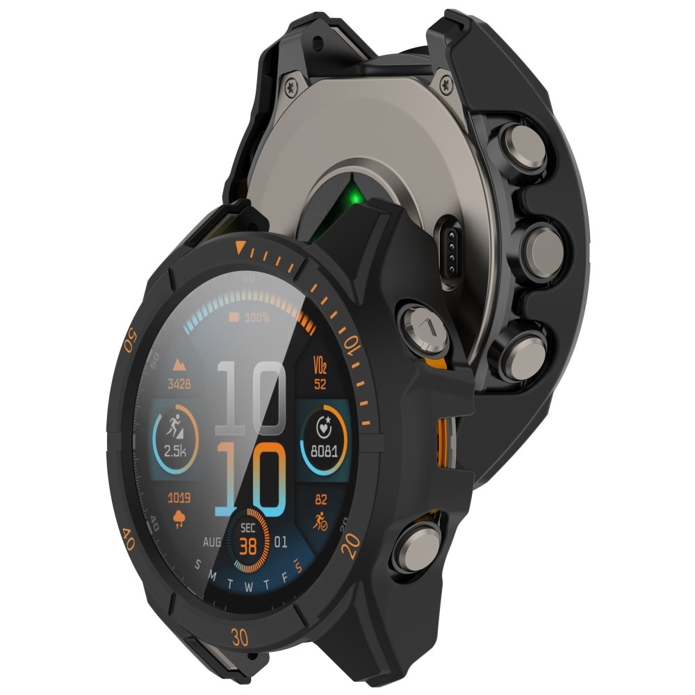 Garmin Fenix 8 47mm Heldekkende deksel med skjermbeskytter, Svart