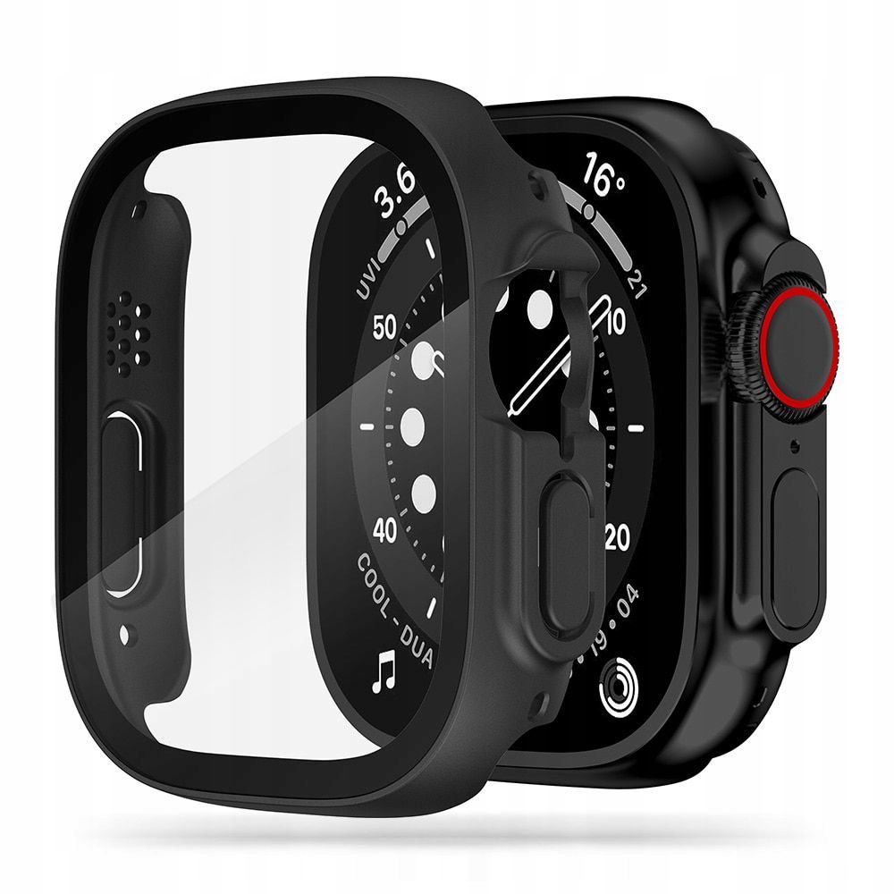 Apple Watch Ultra 49mm 1st Gen Heldekkende deksel med skjermbeskytter, Svart