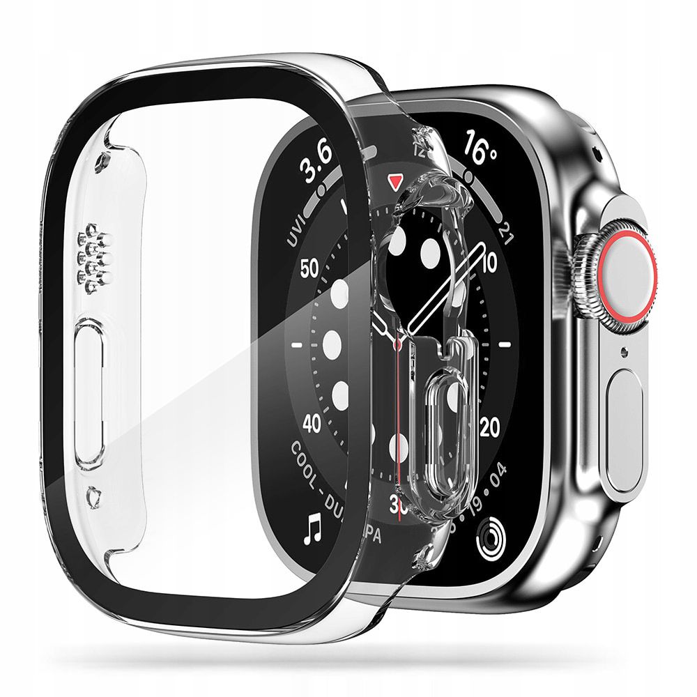 Apple Watch Ultra 49mm 3rd Gen Heldekkende deksel med skjermbeskytter, Gjennomsiktig