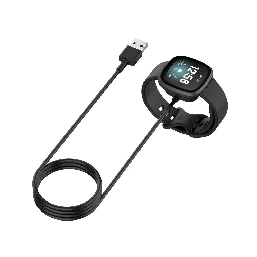 Fitbit Versa 4 Magnetisk ladekabel 1m, Svart