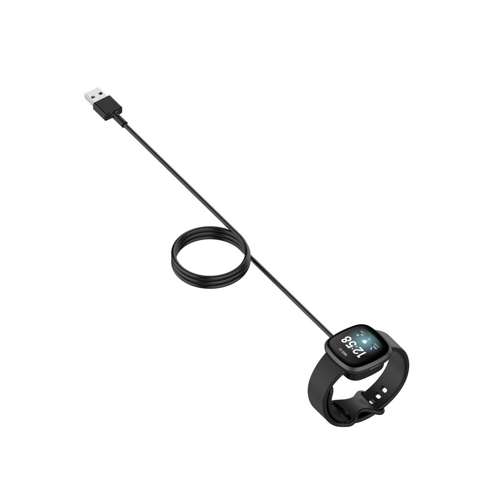 Fitbit Versa 3 Magnetisk ladekabel 1m, Svart