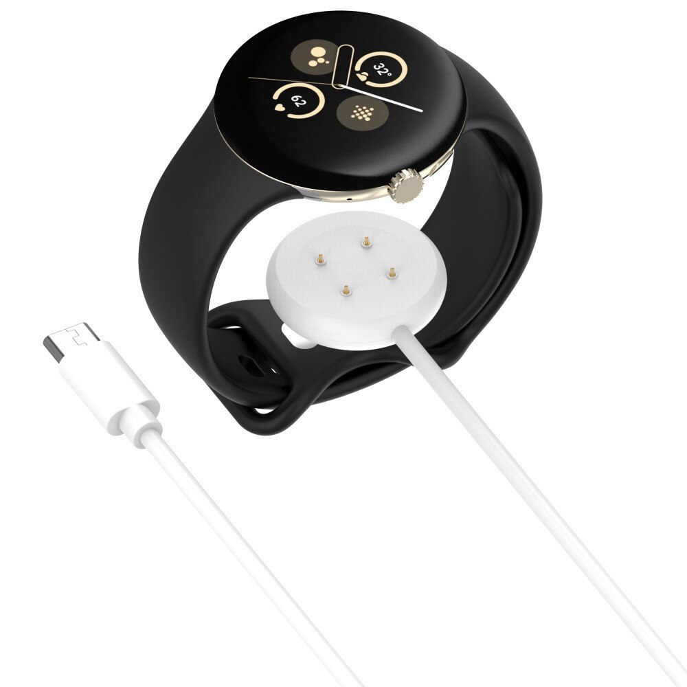 Google Pixel Watch 3 41mm Magnetisk ladekabel USB-C 1m, Hvit