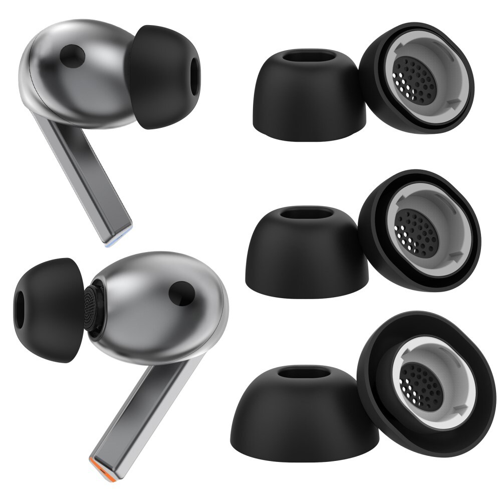 Samsung Galaxy Buds 3 Pro 3-pack Silikon Ear Tips, Svart