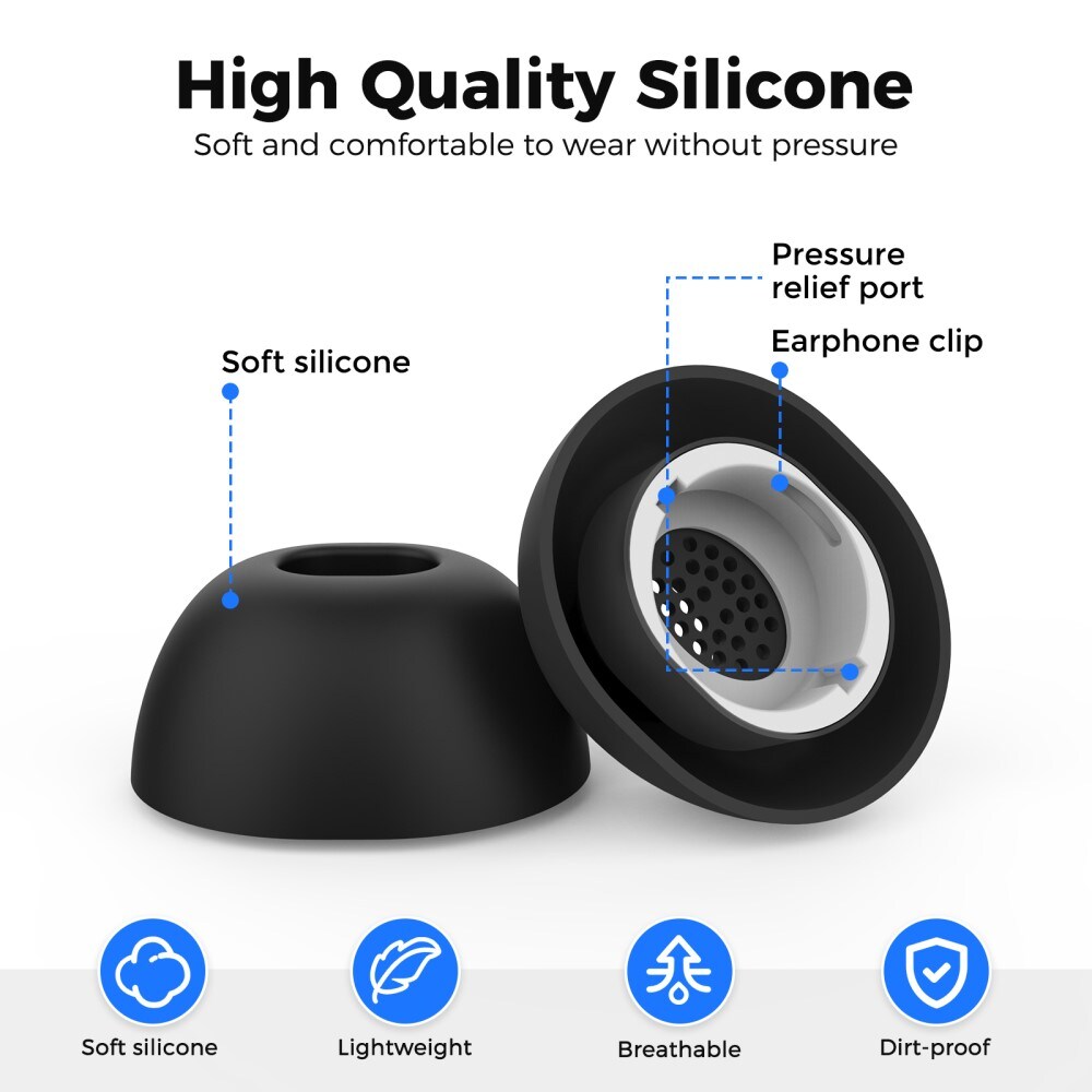 Samsung Galaxy Buds 3 Pro 3-pack Silikon Ear Tips, Svart