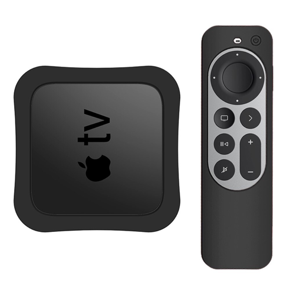 Apple TV 4K 2021 Box + Fjernkontroll Støtsikkert silikondeksel, Svart