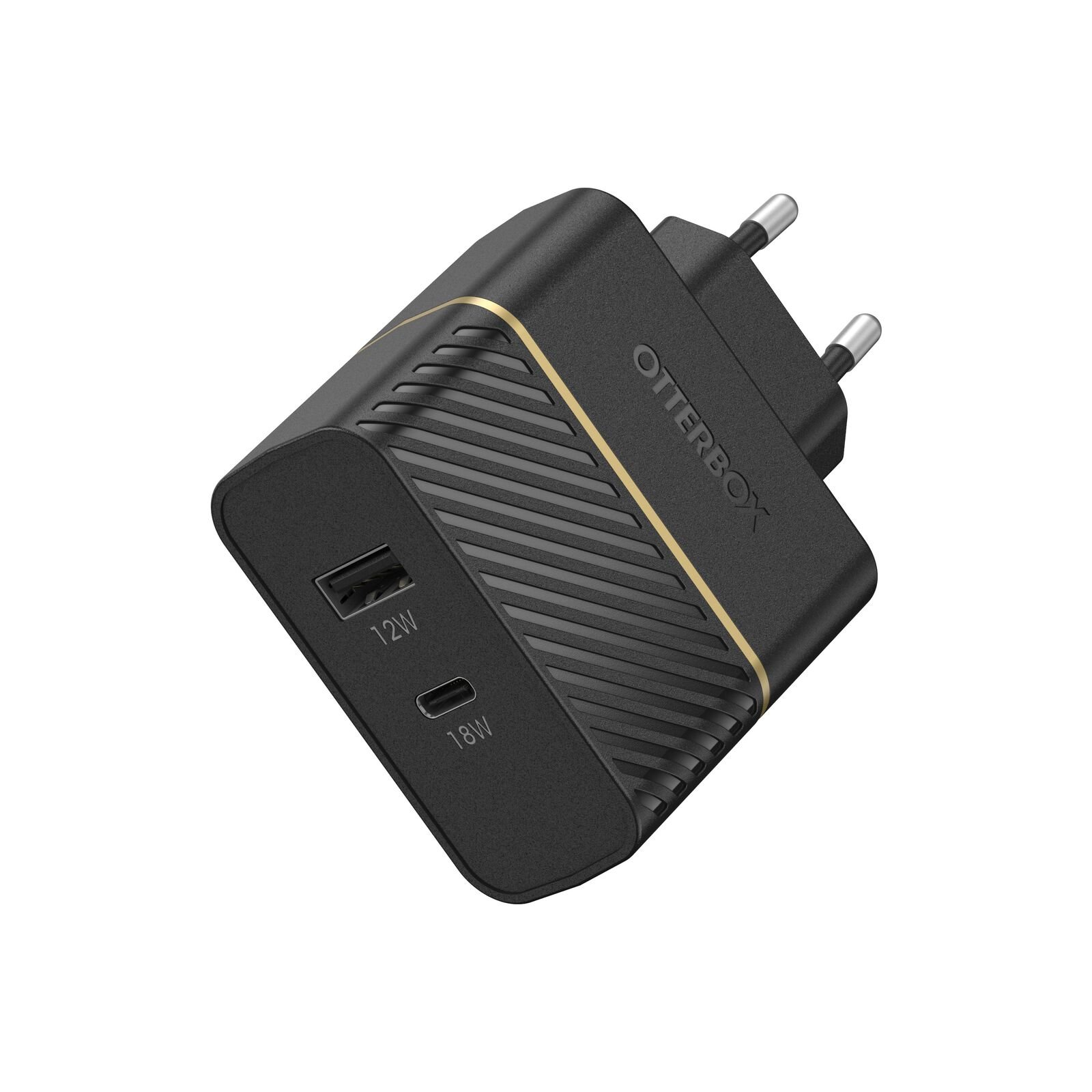 Vegglader Premium USB-C + USB-A PD 30W, Black Shimmer