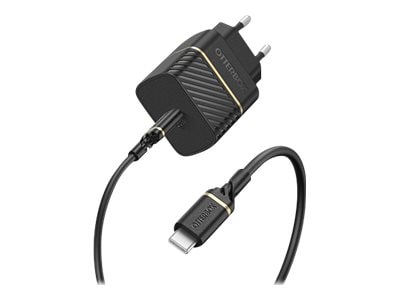 Fast Charge Vegglader + Kabel USB-C til USB-C 20W, Svart