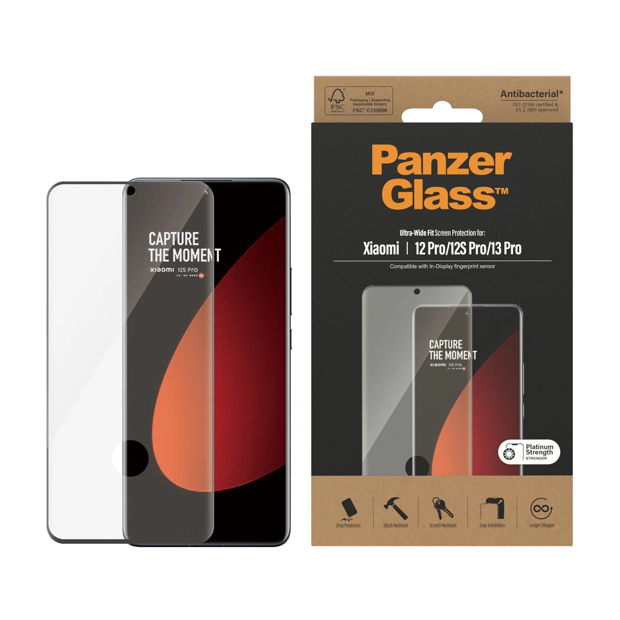 Xiaomi 12 Pro/13 Pro Skjermbeskytter i ripebestandig herdet glass - Ultra Wide Fit