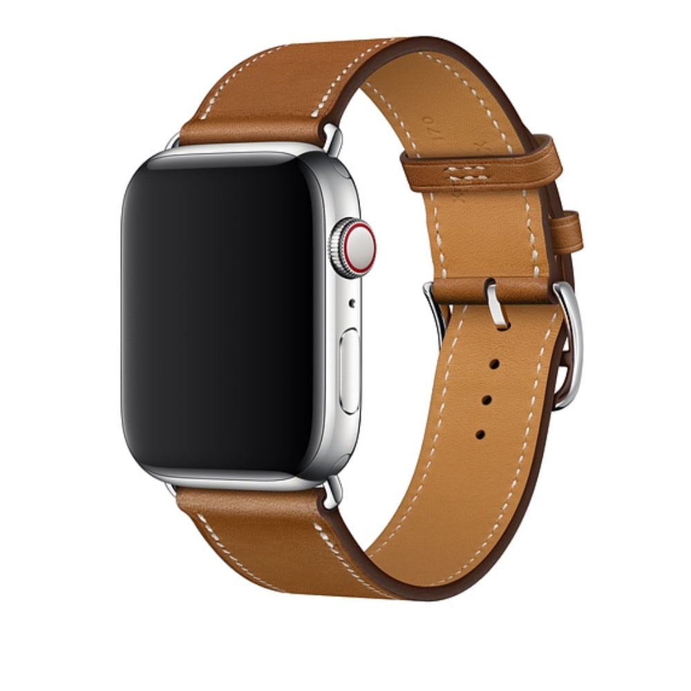 Apple Watch Series 10 42mm Reim i ekte skinn, Brun