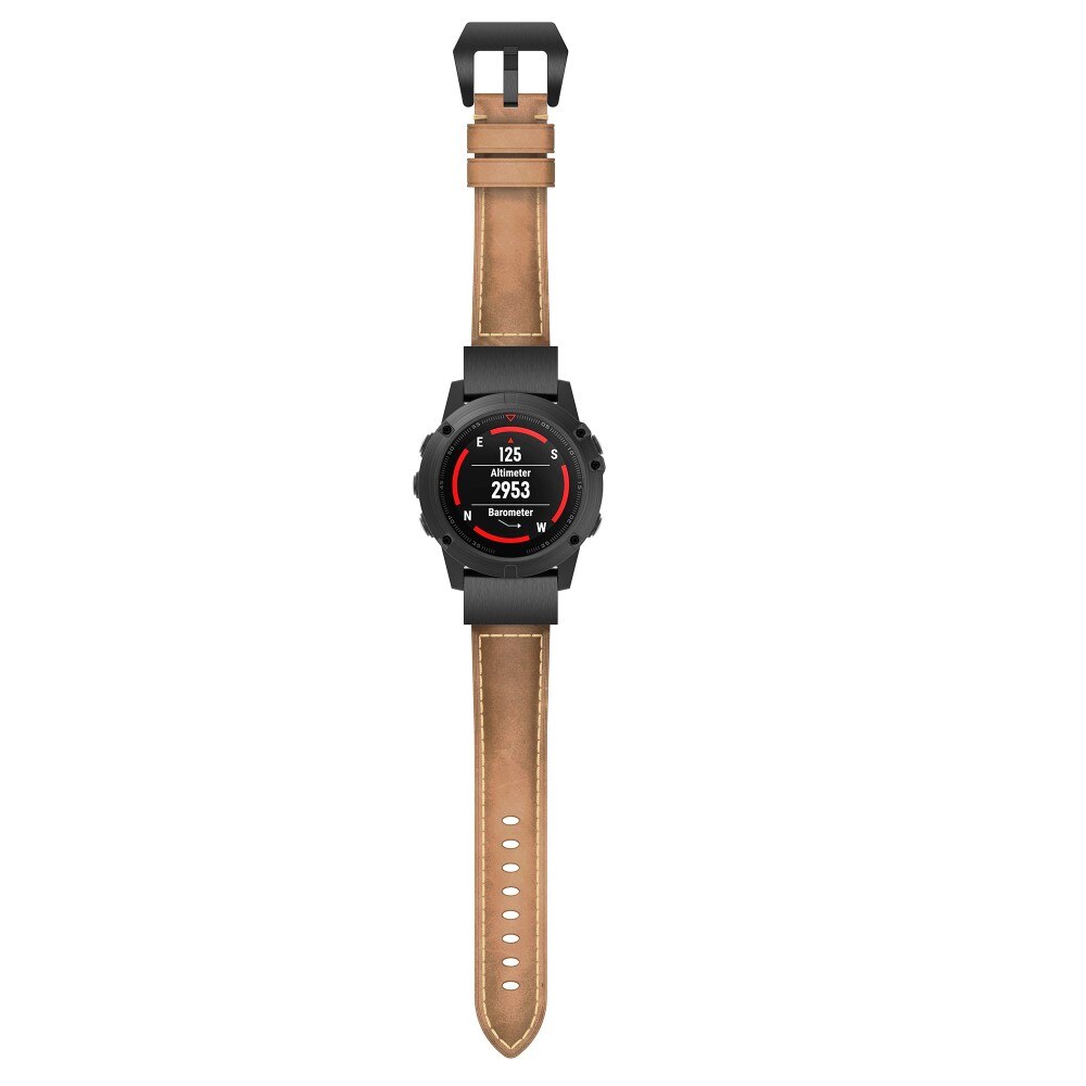 Garmin Forerunner 965 Reim i ekte skinn, Brun