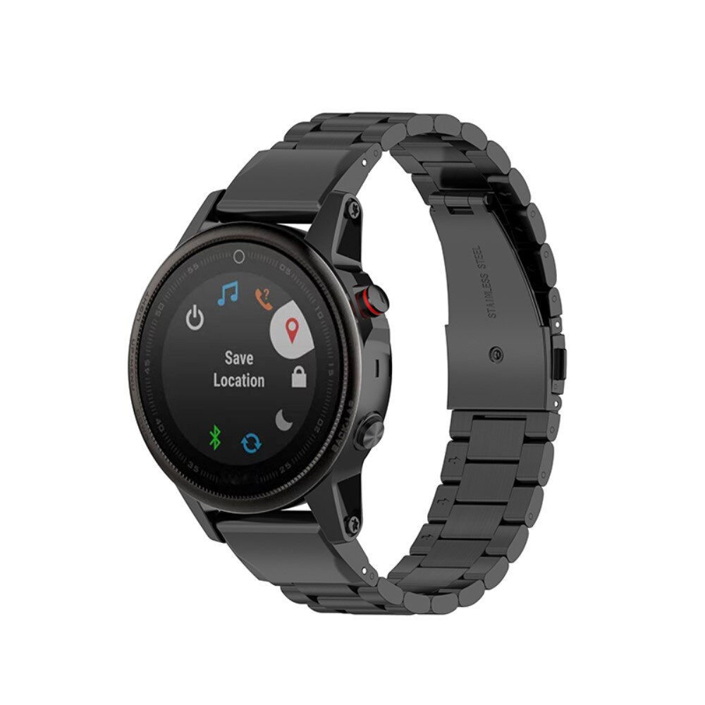 Garmin Fenix 7S Elegant lenkereim i metall, Svart