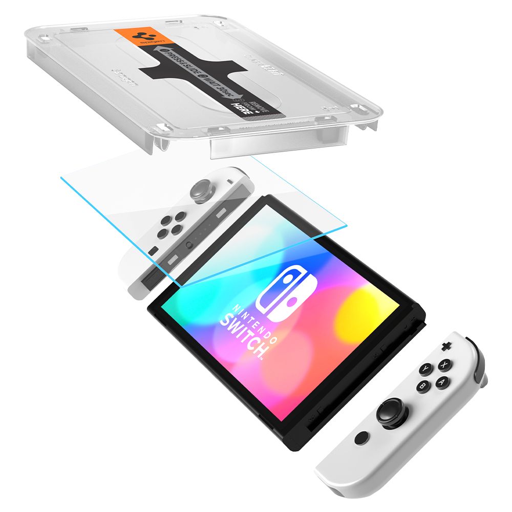 Nintendo Switch OLED skjermbeskytter GLAS.tR EZ Fit (2-pakning)