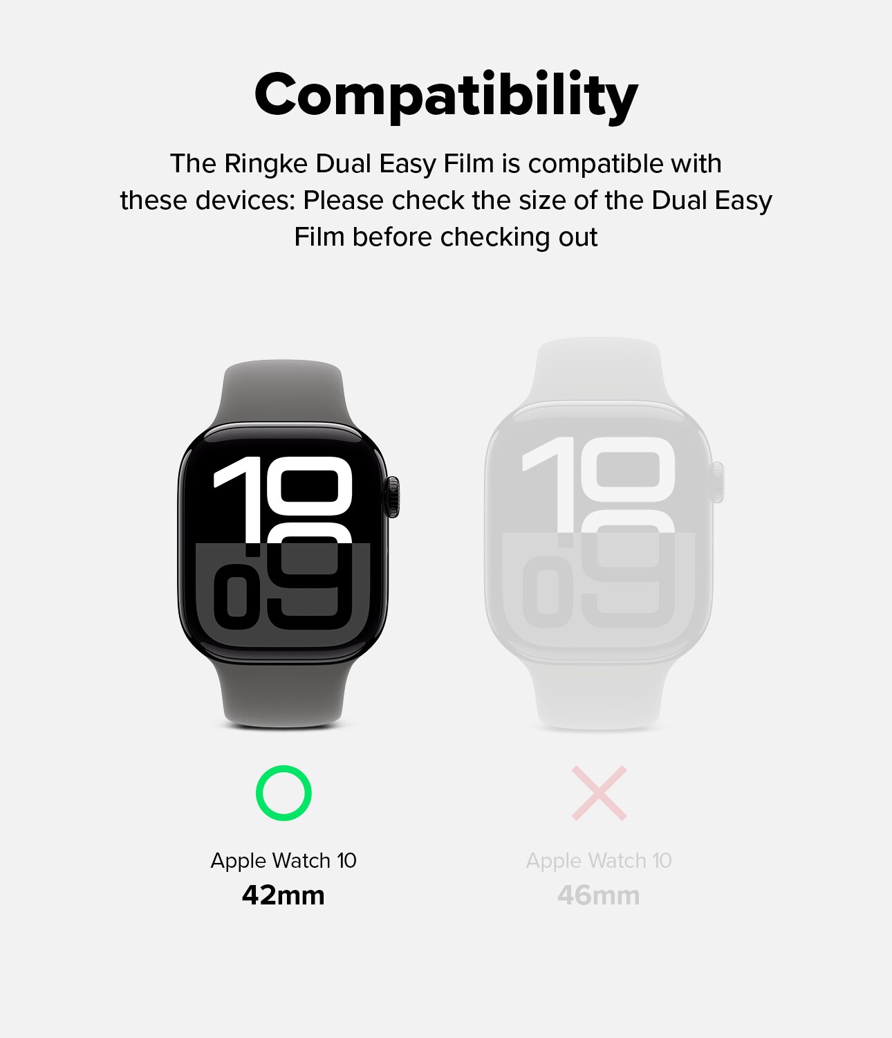 Apple Watch Series 10 42mm Skjermbeskytter beskyttelsesfilm - Dual Easy (3-pakning)