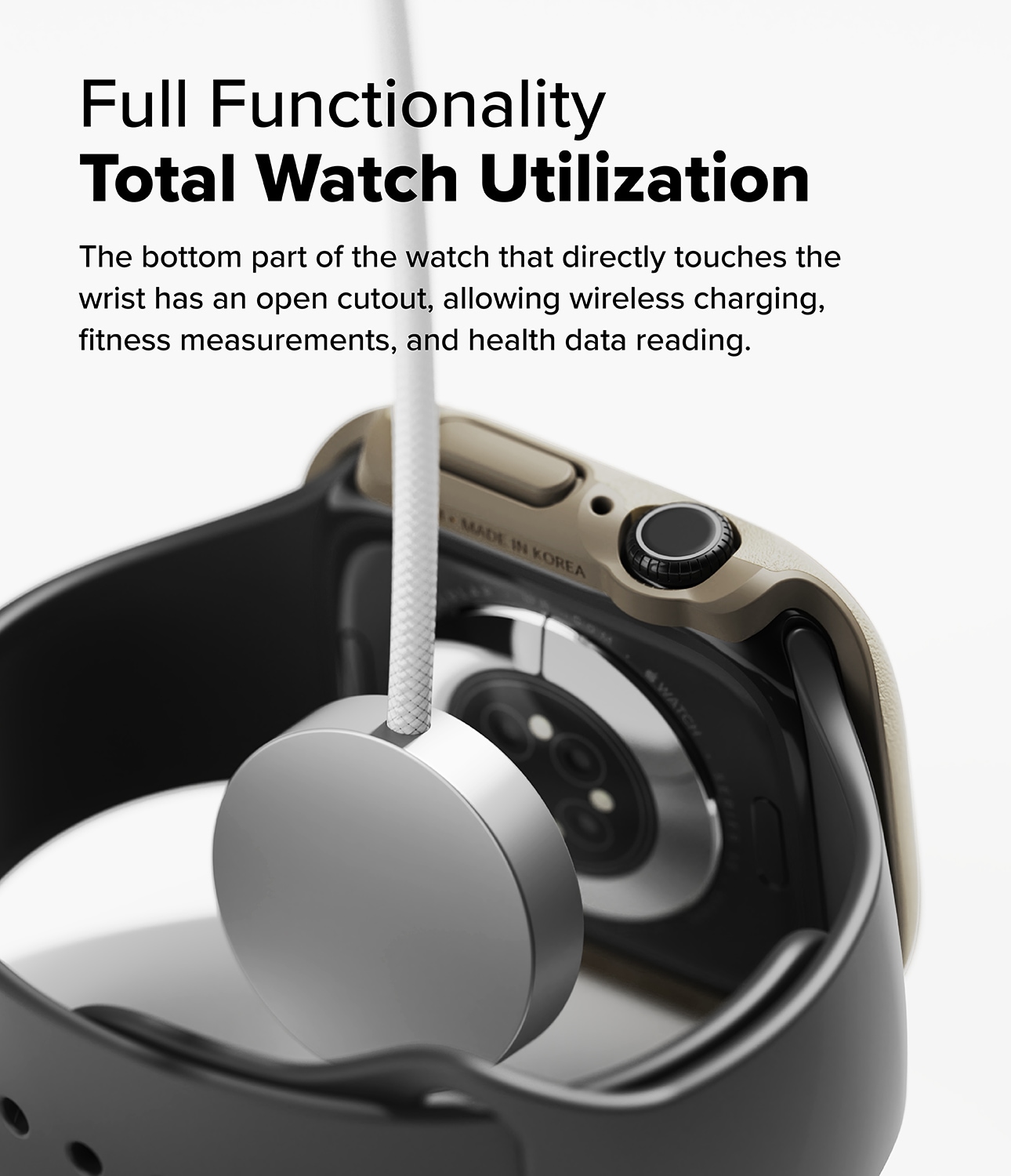 Apple Watch Series 10 46mm Onyx Deksel, Grey Sand