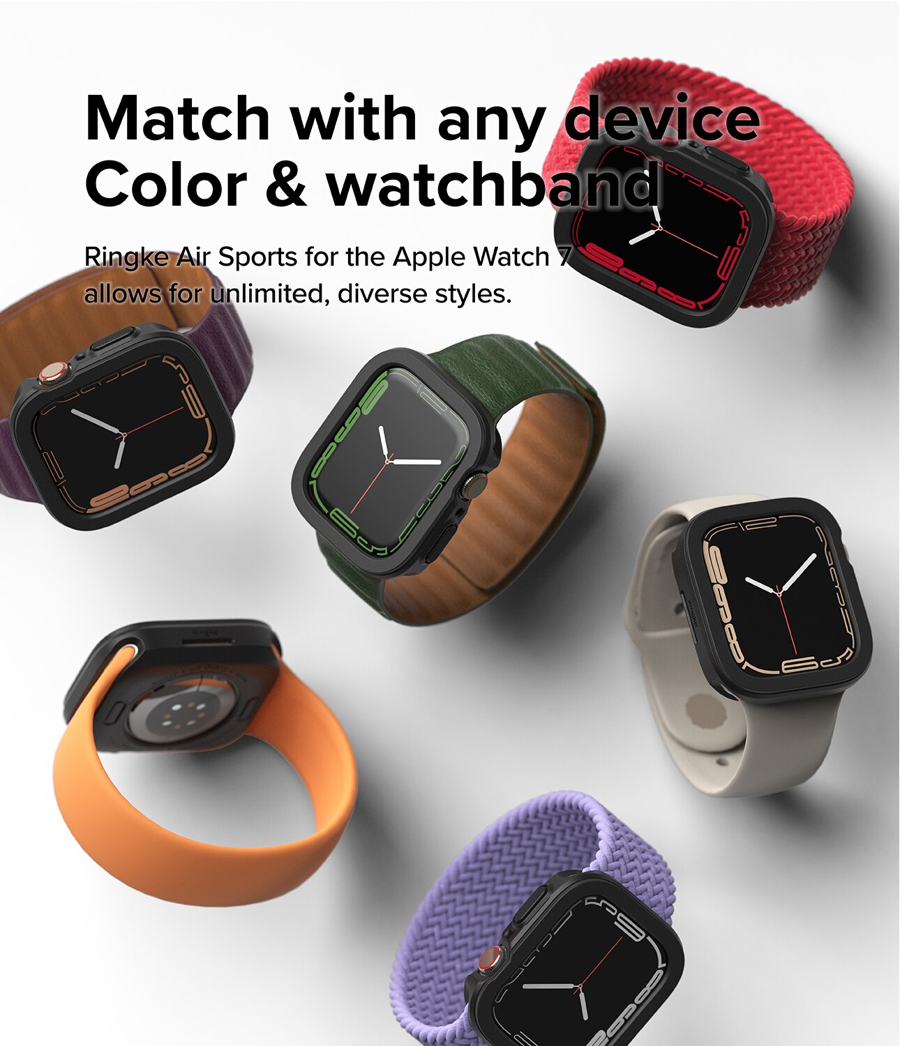 Apple Watch Series 8 41mm Air Sports deksel, Svart