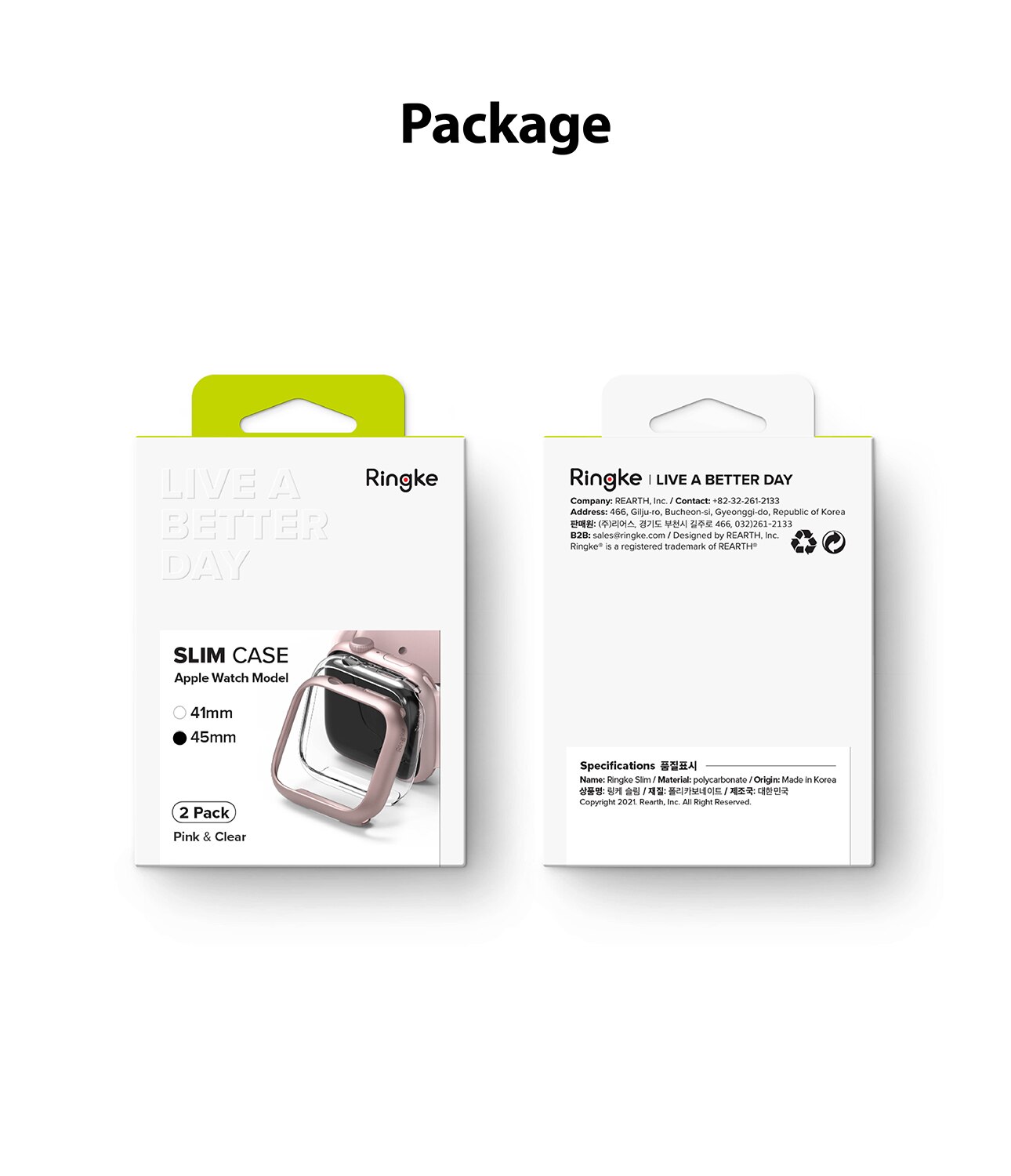 Apple Watch Series 8 45mm Tynt deksel (2-pakning), Flerfarget/mønster