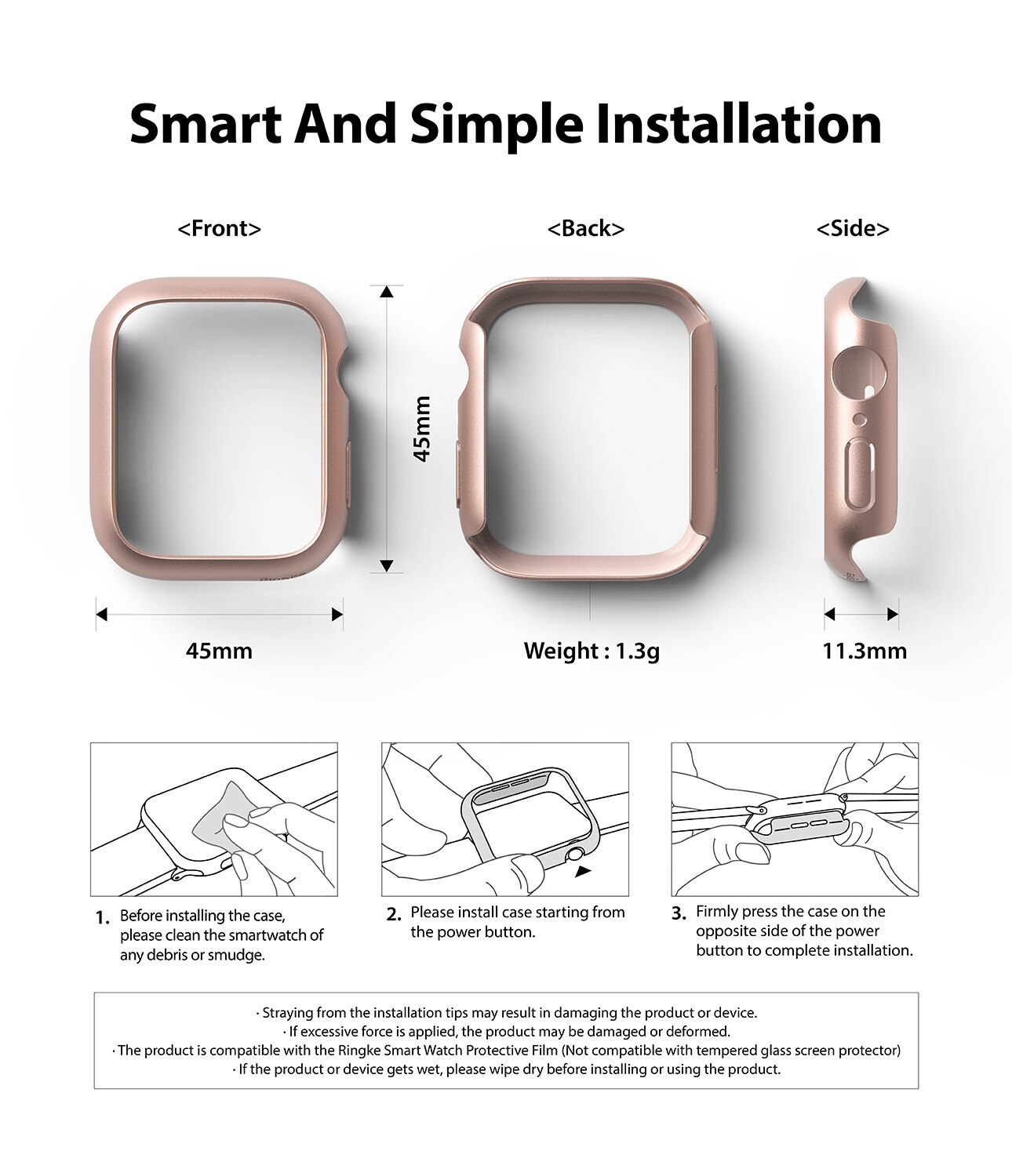 Apple Watch Series 8 45mm Tynt deksel (2-pakning), Flerfarget/mønster