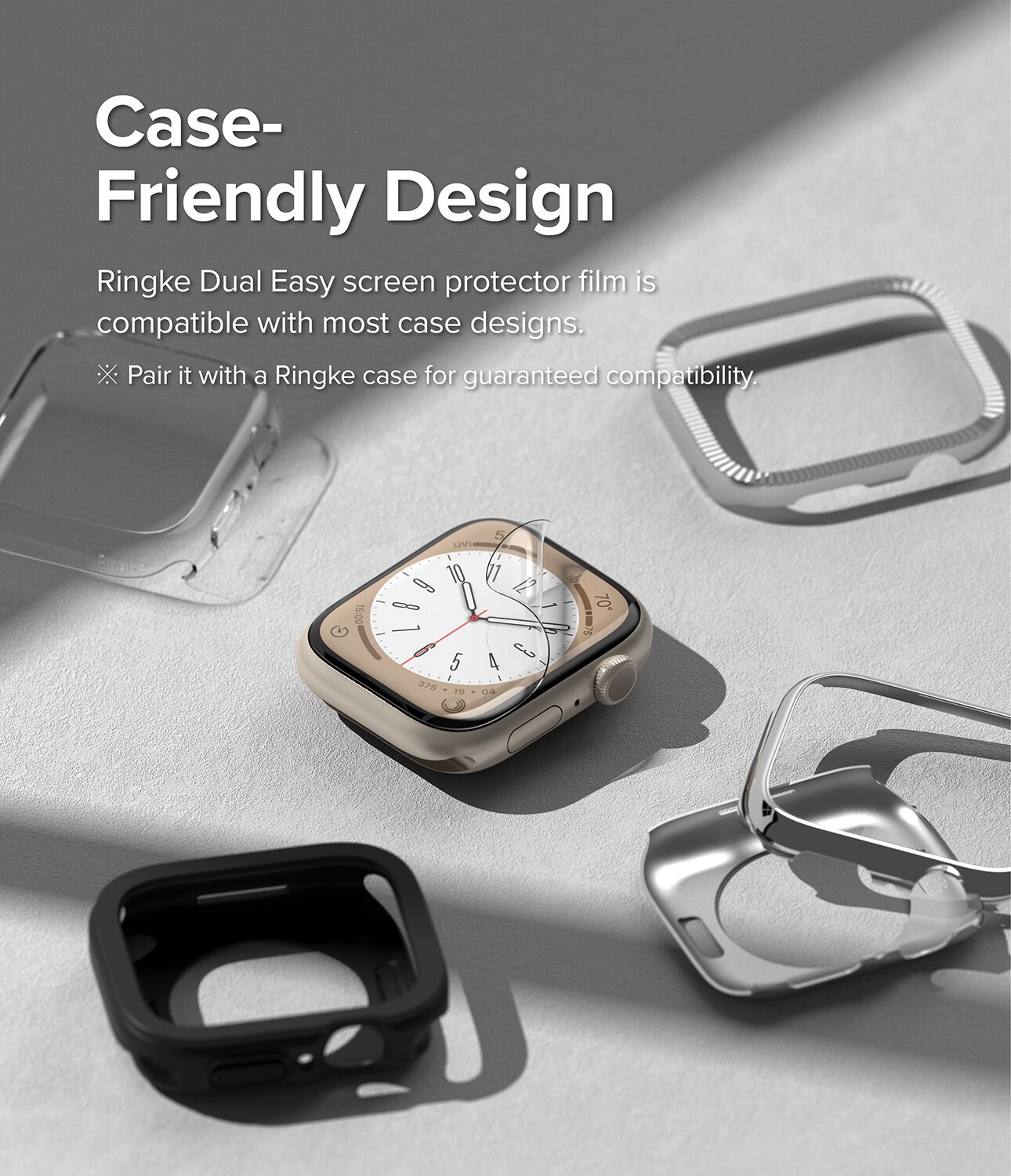 Apple Watch Series 9 45mm Skjermbeskytter beskyttelsesfilm - Dual Easy (3-pakning)