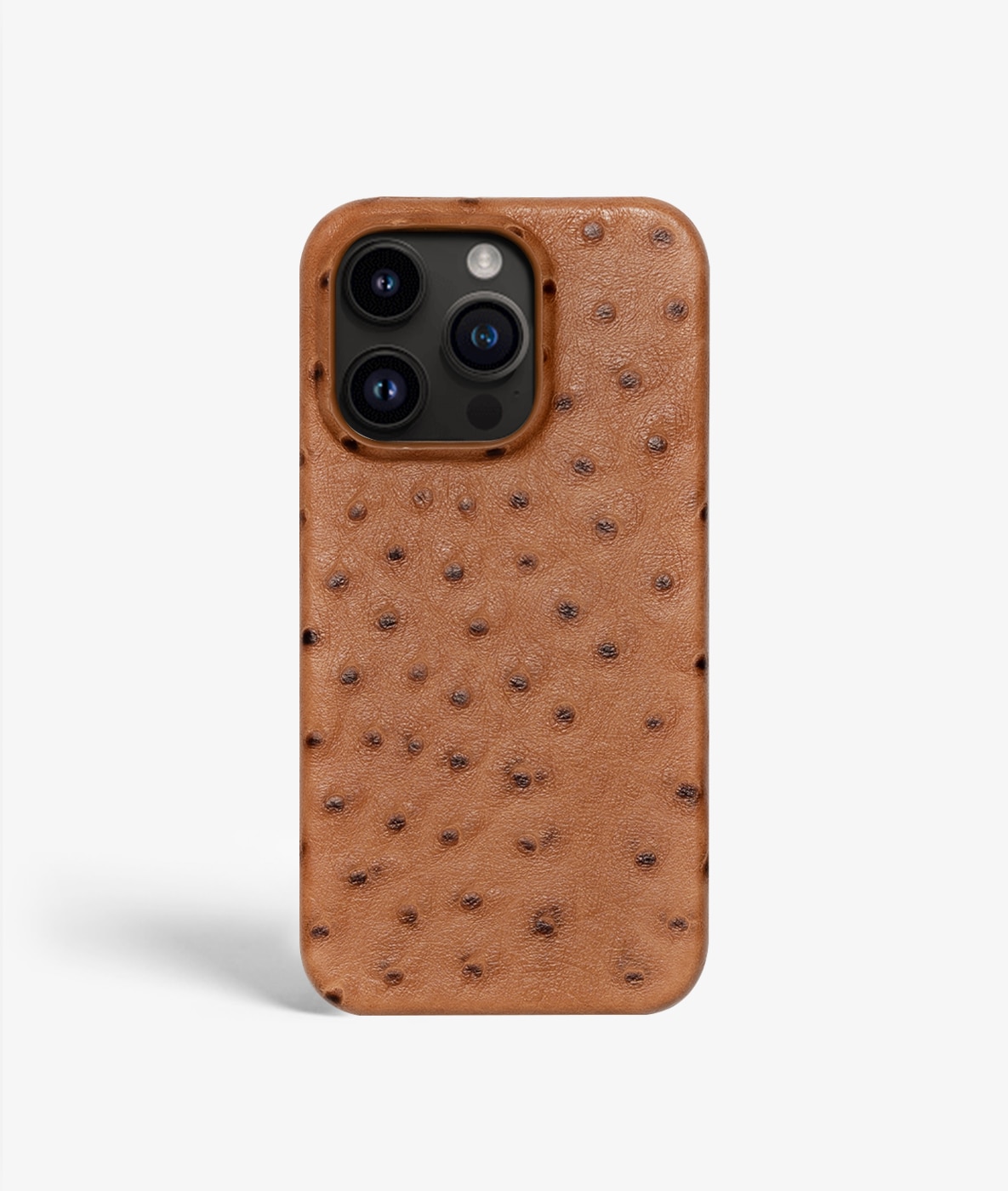 iPhone 14 Pro Deksel Ostrich Cognac