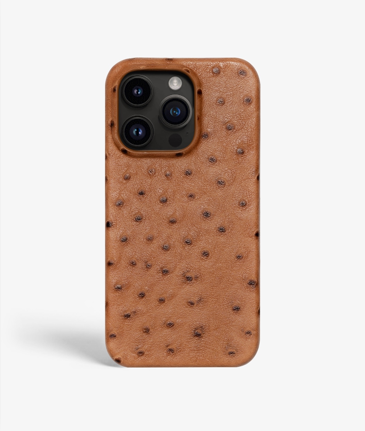 iPhone 14 Pro Max Deksel Ostrich Cognac