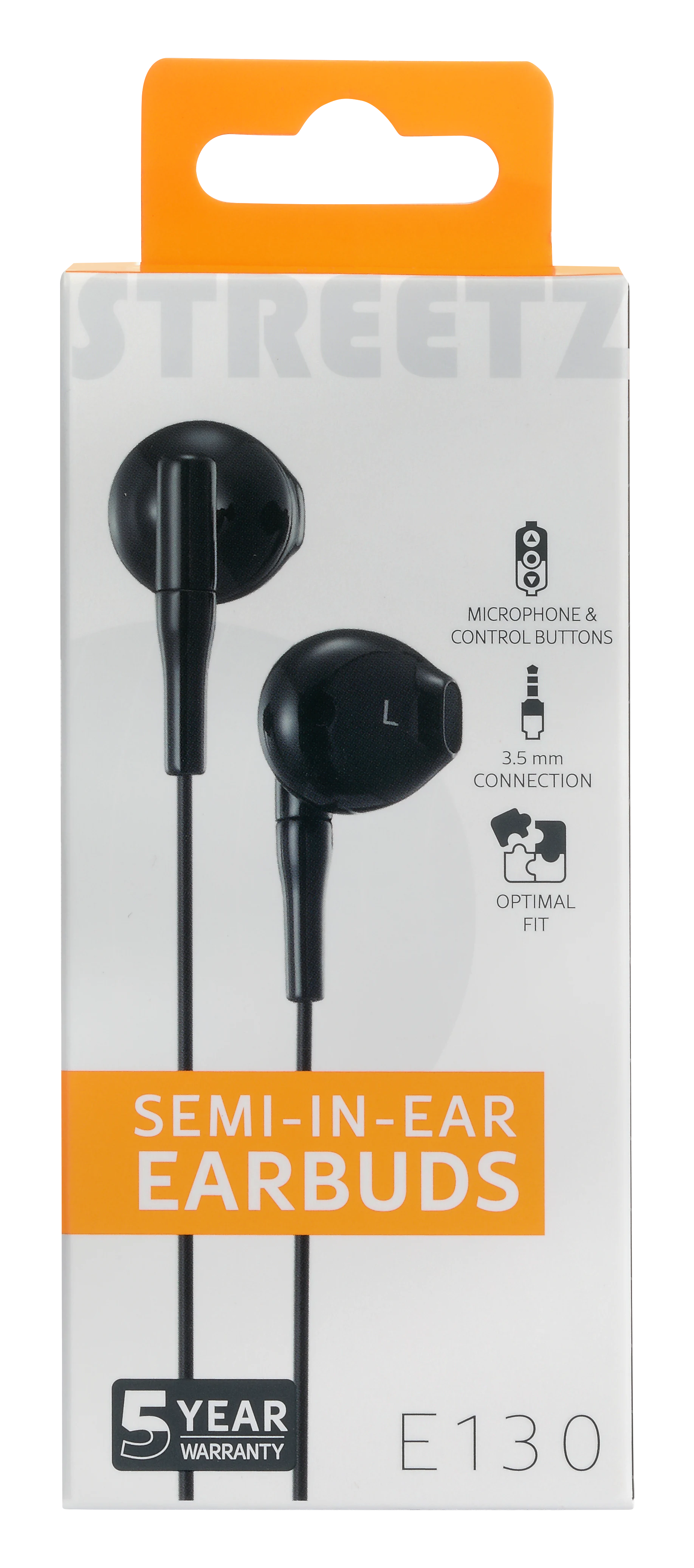 Ørepropper Semi-in-ear 3.5mm, svart