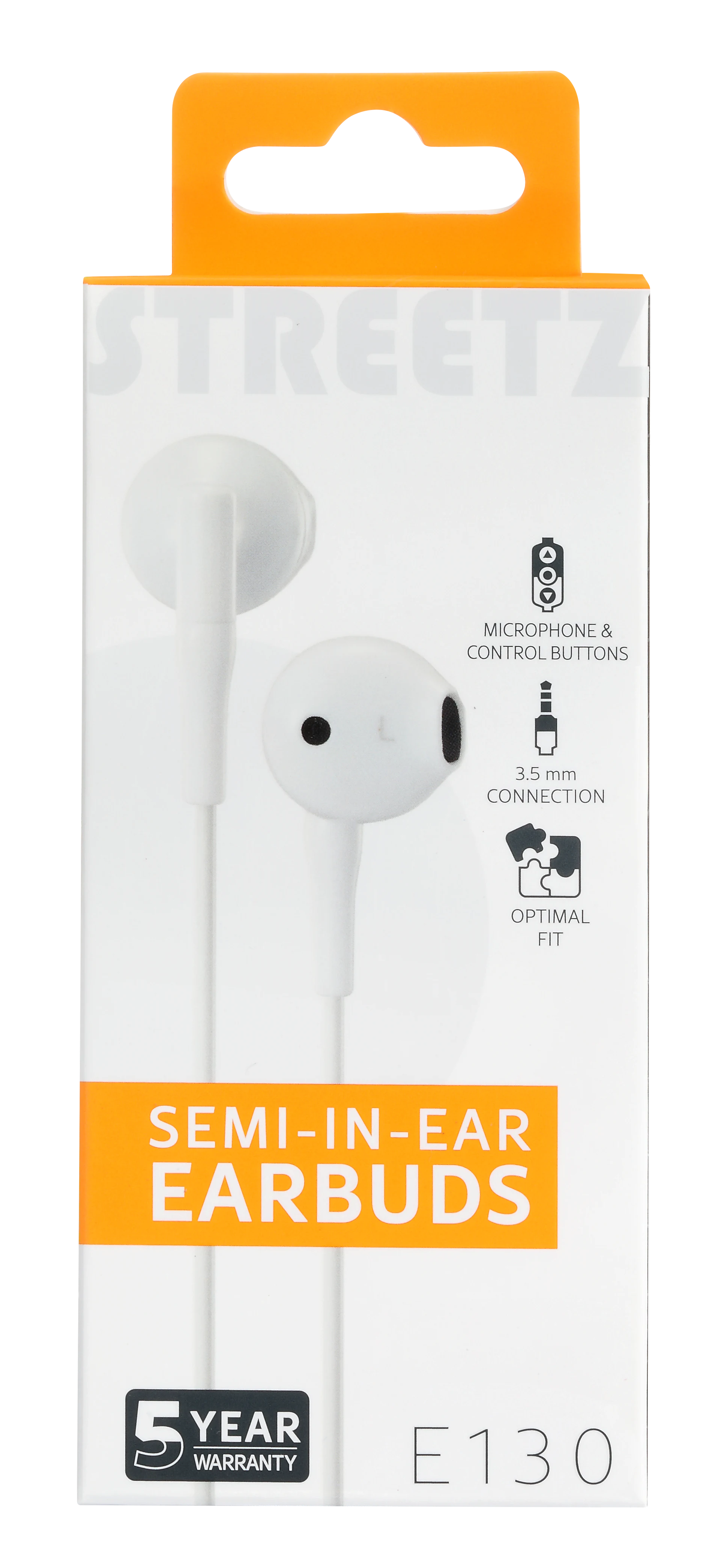 Ørepropper Semi-in-ear 3.5mm, Hvit