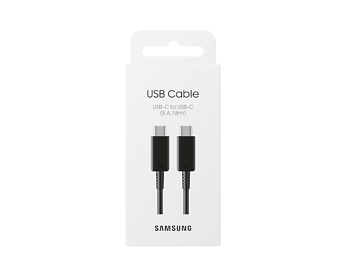 Kabel USB-C til USB-C 1.8m 5A, Svart