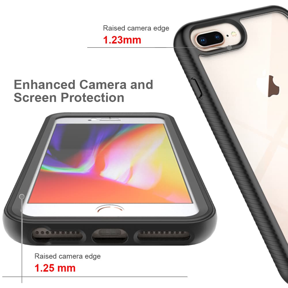 iPhone 6 Plus/6S Plus/iPhone 7 Plus/iPhone 8 Plus Deksel Full Protection, Svart