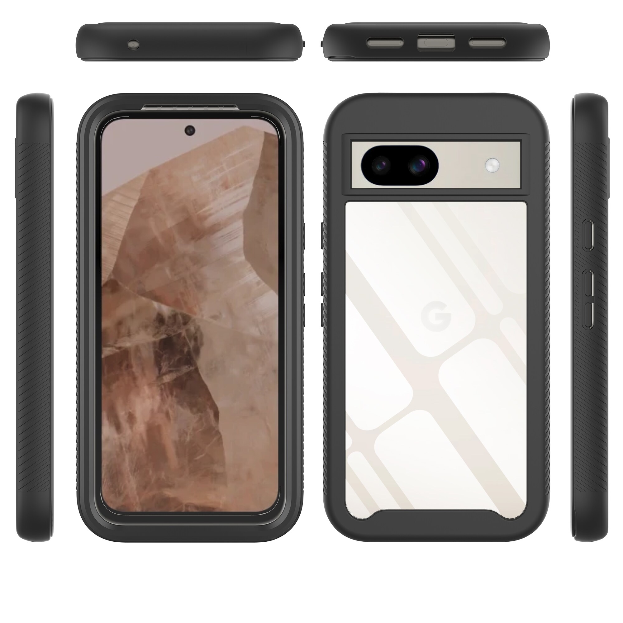 Google Pixel 8a Deksel Full Protection, Svart