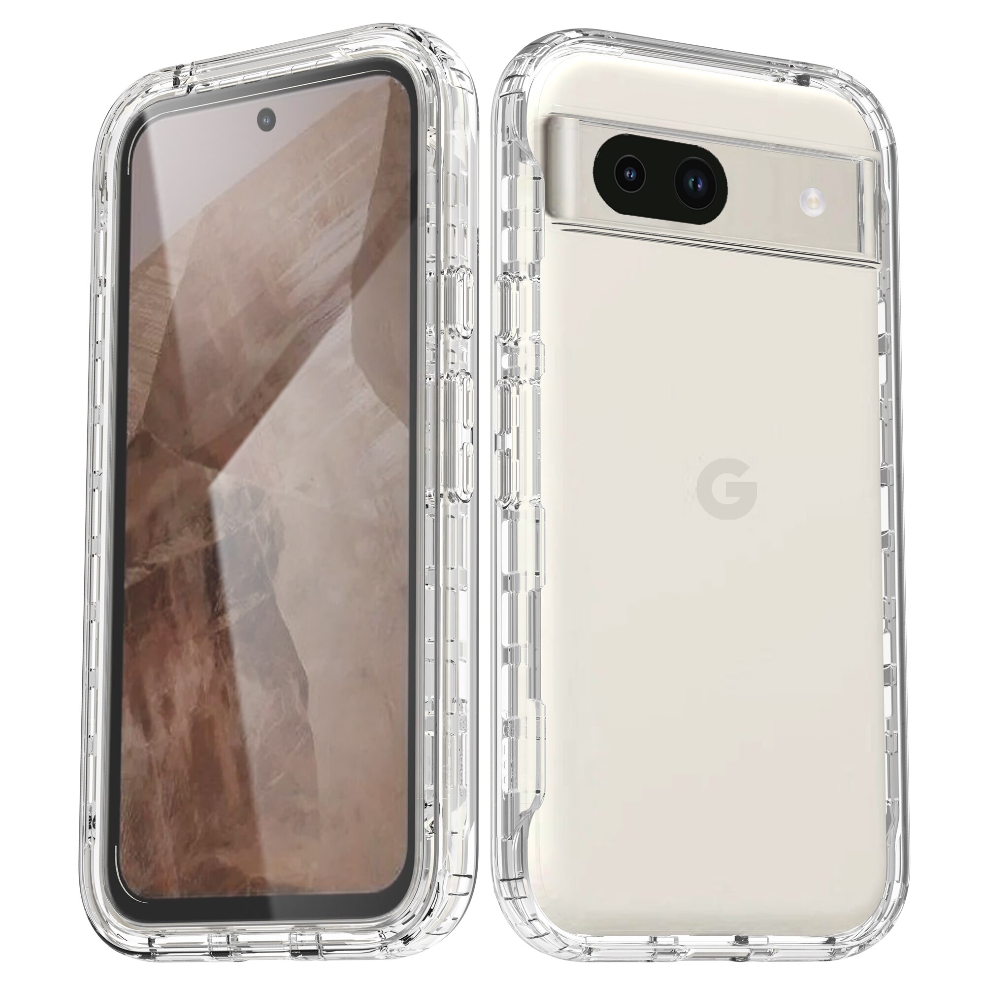 Google Pixel 8a Deksel Full Protection, Gjennomsiktig