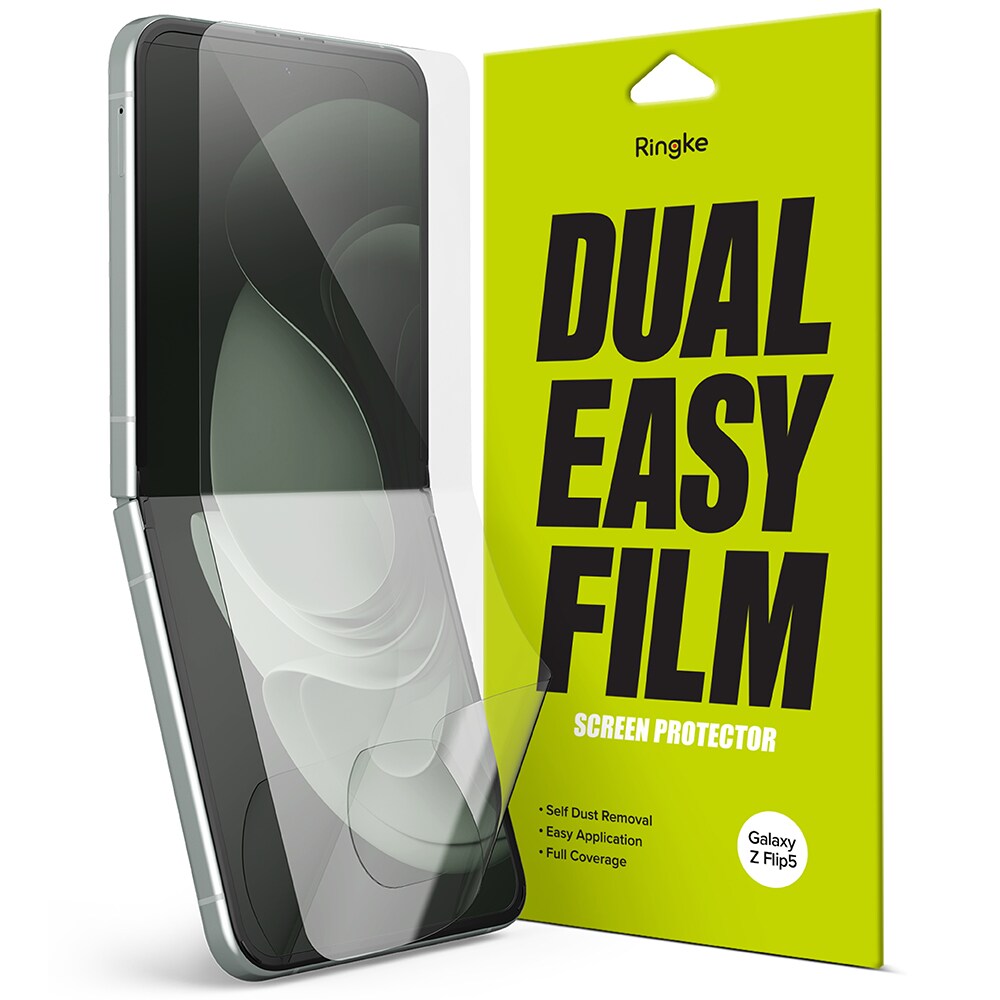 Samsung Galaxy Z Flip 5 Skjermbeskytter beskyttelsesfilm - Dual Easy (2-pack)