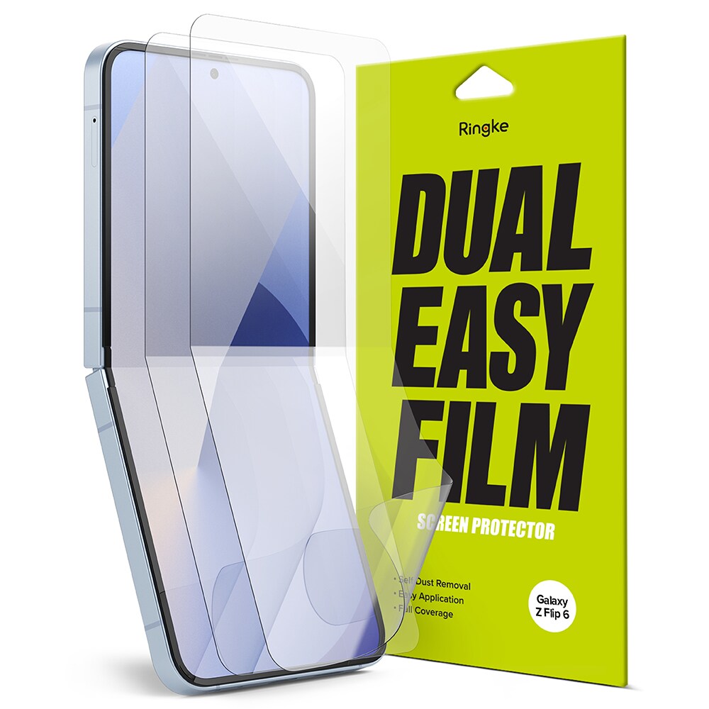 Samsung Galaxy Z Flip 6 Skjermbeskytter beskyttelsesfilm - Dual Easy (2-pack)