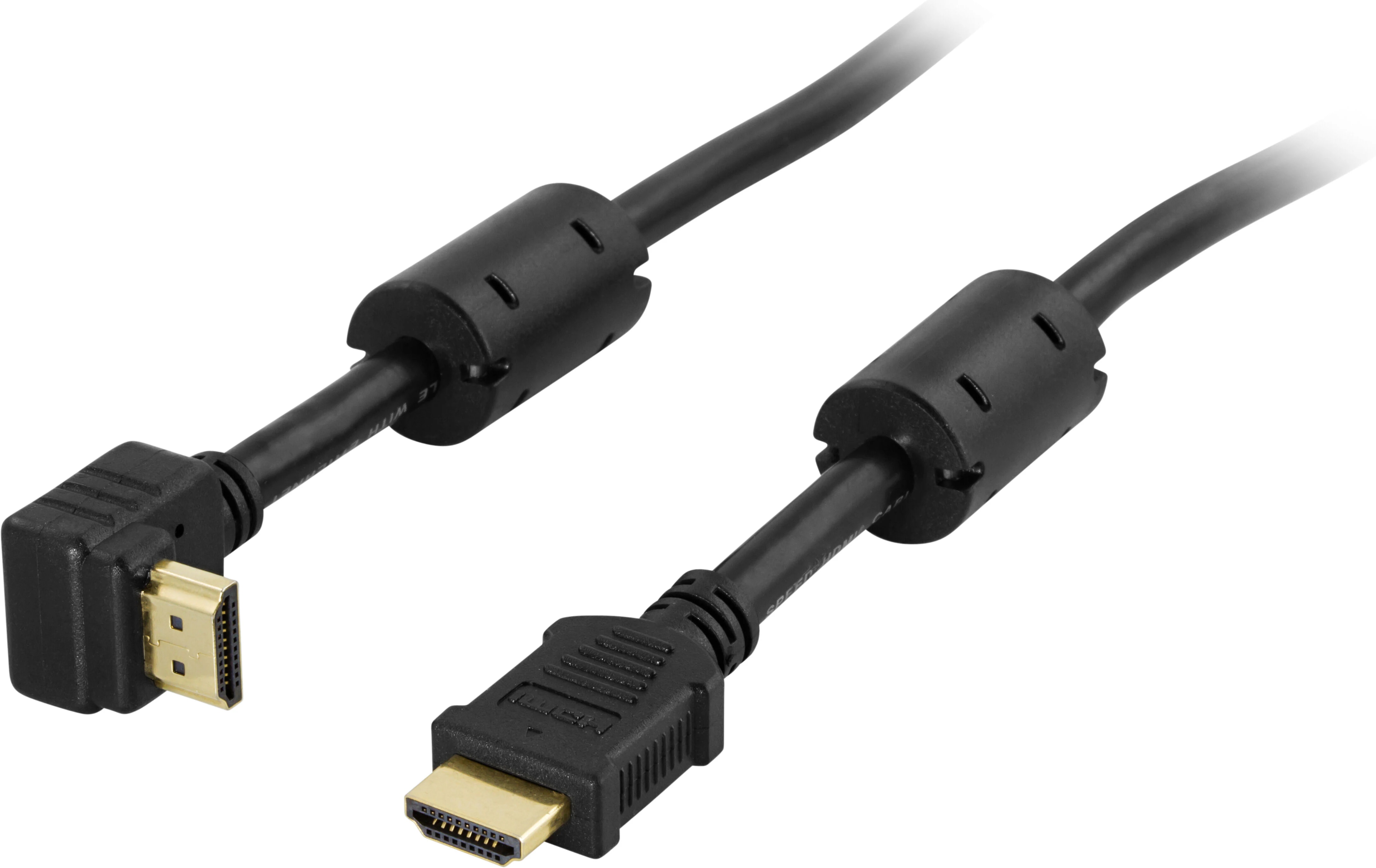 Vinklet HDMI-kabel høyhastighet med Ethernet 5m