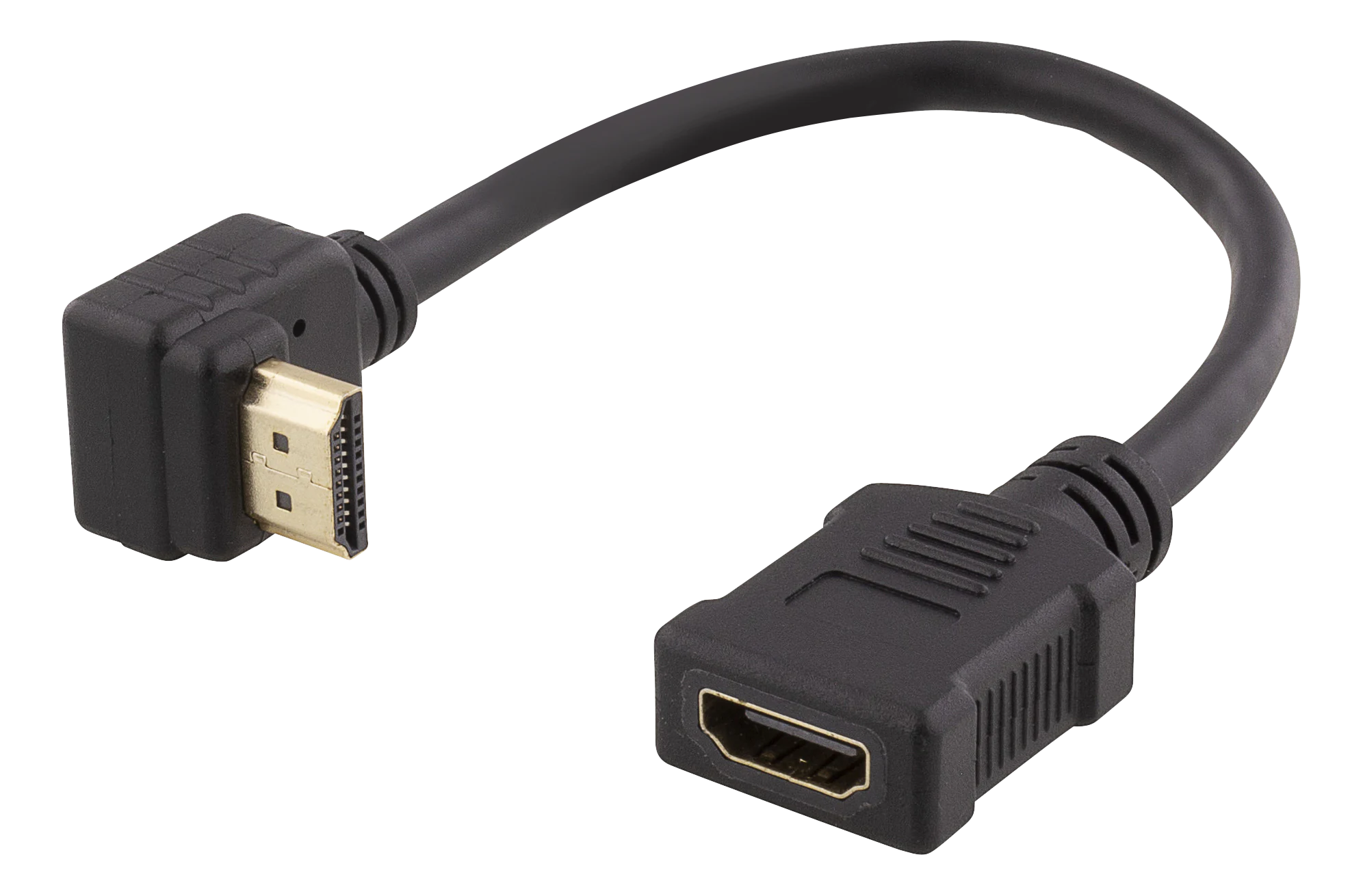 Fleksibel HDMI-adapterkabel med vinklet kontakt