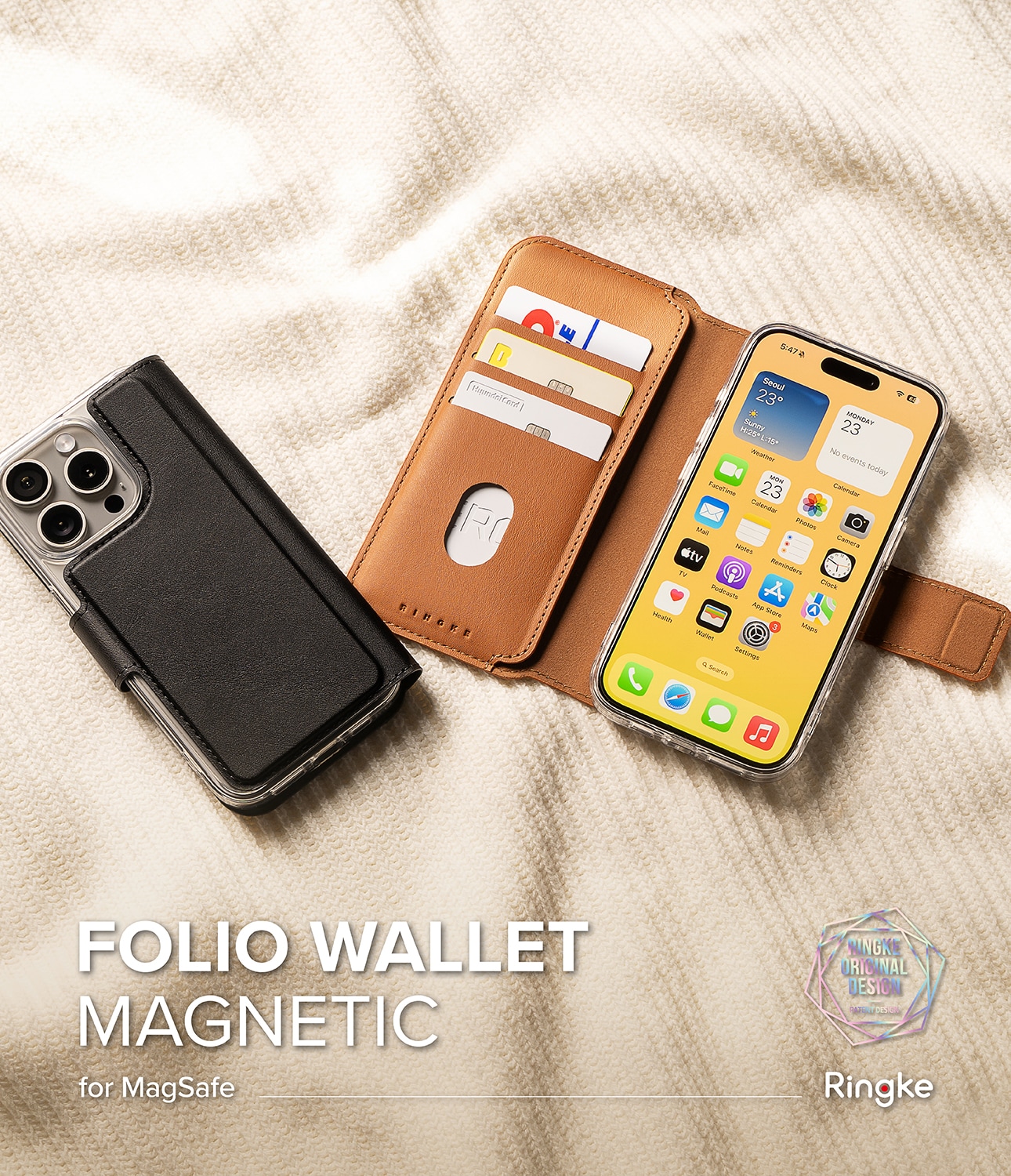 iPhone 16 Pro Max Folio Wallet Magnetic, Svart